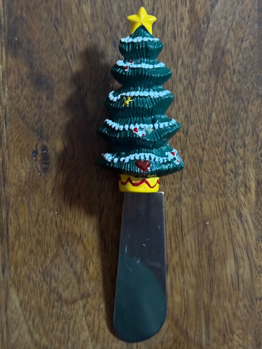 Vintage Christmas Tree Cheese Spreader Holiday Serveware
